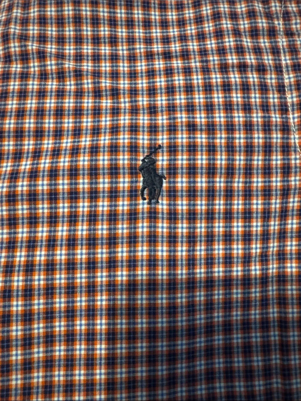 Boys Ralph Lauren Checked Button-Down Shirt with navy horse size 14/16